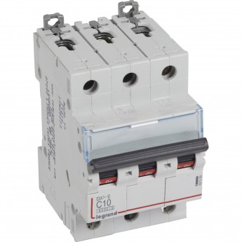 Автоматический выключатель LEGRAND DX³-E 6000 6 кА тип C 3П 230/400 В 10А 3 модуля белый Автоматический выключатель LEGRAND DX³-E 6000 6 кА тип C 3П 230/400 В 10А 3 модуля белый
