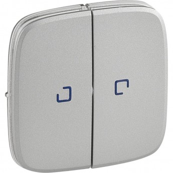 Лицевая панель LEGRAND Valena ALLURE для выключателя двухклавишного с подсветкой алюминий Лицевая панель LEGRAND Valena ALLURE для выключателя двухклавишного с подсветкой алюминий