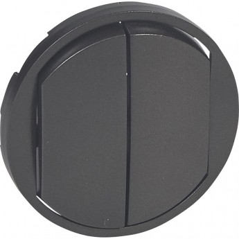 Лицевая панель LEGRAND Celiane для двухклавишных выключателей/переключателей и кнопок, графит Лицевая панель LEGRAND Celiane для двухклавишных выключателей/переключателей и кнопок, графит